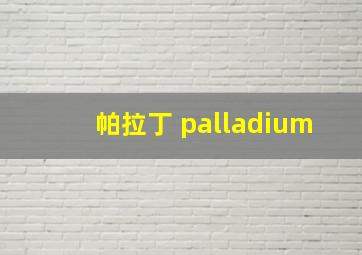 帕拉丁 palladium